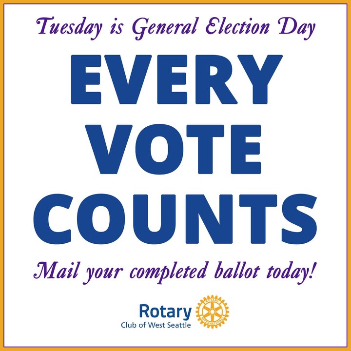 This coming Tuesday, Nov. 3, is General Election Day. Every vote counts. Make YOUR vote…